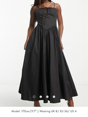 NWOT Glamorous Black Lace-Up Bustier Maxi Dress